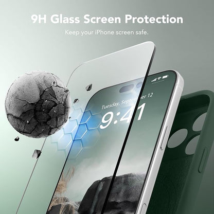 Magnetic for iPhone 17 Pro Case, Compatible with MagSafe, [Full Camera Protection][Screen Protector] Silicone Shockproof Protective Phone Case for iPhone 17 Pro 6.3", Alpine Green
