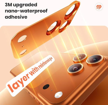 WSKEN for iPhone 17 Pro Max Camera Lens Protector Diamond Bling - [Not Easy to Fall][Strong Adsorption] Glitter Metal Aluminum Alloy Rear Camera Screen Cover Accessories, Cosmic Orange