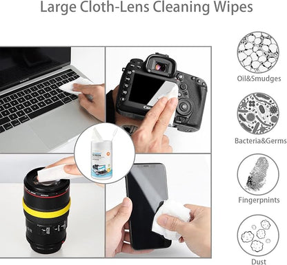Monitor Wipes, Pre-Moistened Computer Screen Wipes for Electronics, Computer Monitor Cleaning Wipes for Eyeglasses, Tablets, Camera Lenses, Laptop, Screen Cleaner Wipes for Phones, TV, LCD