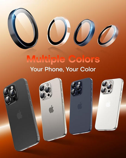 TOCOL for iPhone 15 Pro Max Camera Lens Protector/iPhone 15 Pro Camera Lens Protector Tempered Glass HD Individual Scratch Resistant Cover Accessories Case Friendly 2 Pack（Clear）