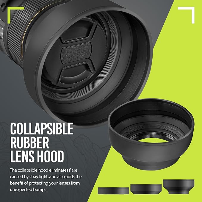 Ultra Deluxe Lens Kit for EOS M6 II, EOS M50 II, EOS M200 with 15-45mm Lens, EOS R10, EOS R50, EOS R100 with 18-45mm, Fuji X100V - Includes: 7pc 49mm Filter Set + 49mm Wide Angle and Telephoto Lens