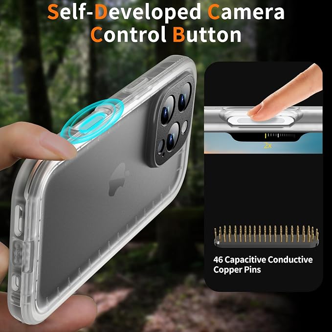 Cozycase for iPhone 16 Pro Max Case Waterproof - 360 Heavy Duty with Screen/Camera Protector Shockproof IP68 Underwater Dustproof Water Dust Shock Proof Full Body/Front and Back Case Frosted Clear