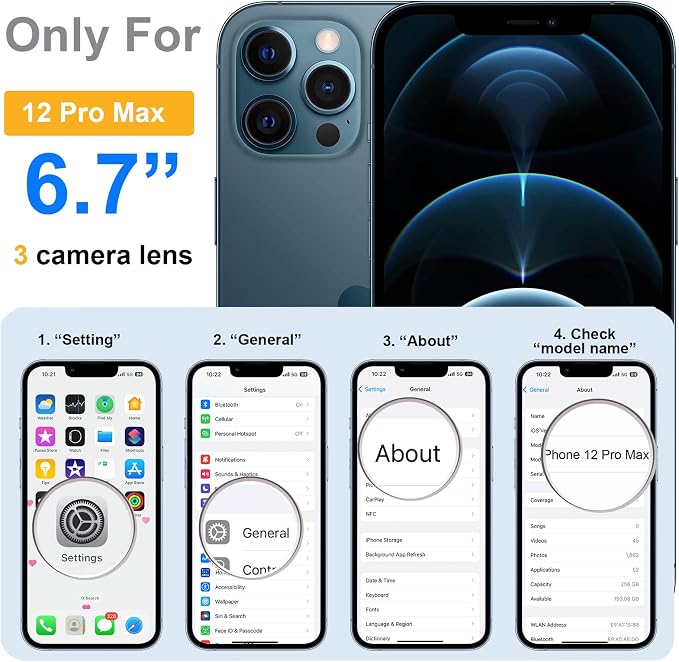ROYBENS for iPhone 12 Pro-Max Matte Clear Case Compatible with Magsafe, Full Camera Lens Protection, Screen Protector, Wrist Strap, Translucent Magnetic Slim Hard Protective Phone Cover, Purple