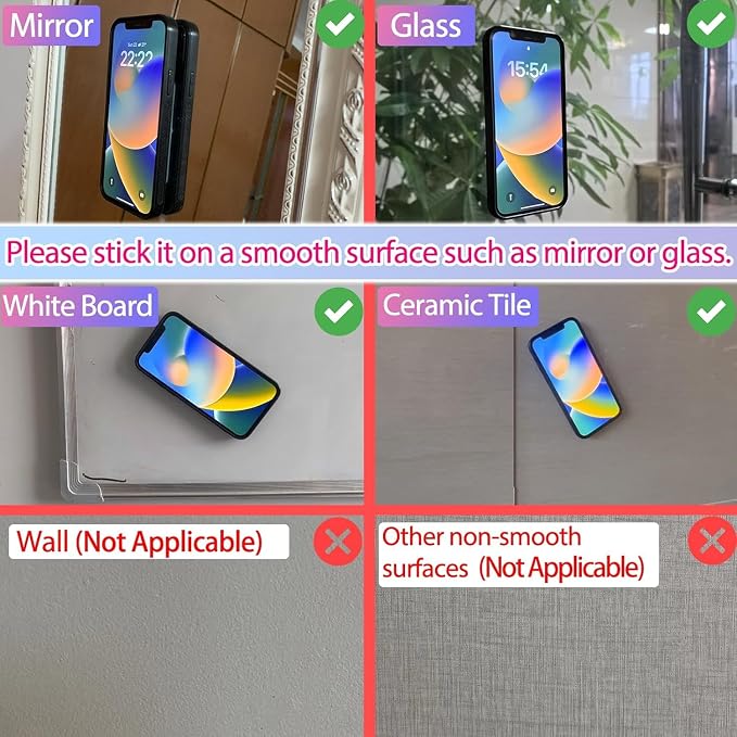 CIEO Silicone Phone Grip, 21 Suction Cups, Suitable for Selfies and Videos on Mirrors, bathrooms and Smooth Surfaces, Compatible with iPhone, Samsung(Apple Shaped, Red)