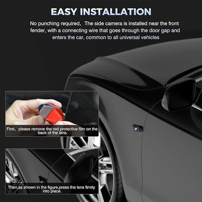 360 Degree View 4 Channel Mirror Dash Cam Detached Camera for Cars，Dash Cam Front and Rear Side(Left,Right),12'' Rear View Mirror Camera1080Px4,WiFi,Night Vision,GPS,Parking Monitor,Free 128GB Card