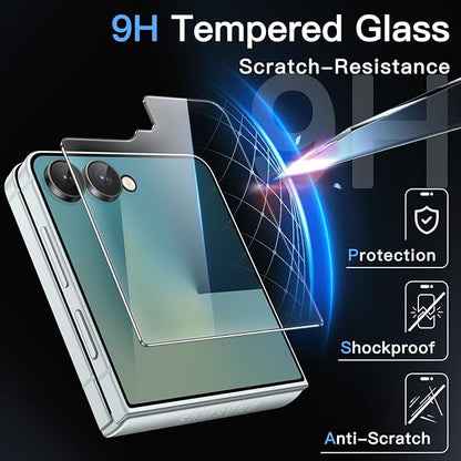 JETech Front Screen Protector for Samsung Galaxy Z Flip 7, 3-Pack | Tempered Glass, Easy Installation Tool, HD Clear, Case-Friendly