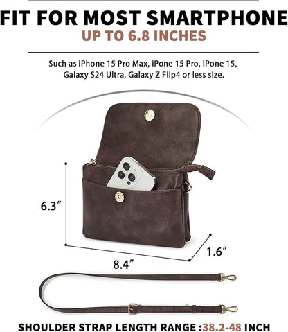 CHOLISS Small Crossbody Bags for Women, Vegan Leather Cell Phone Purse, Mini Travel Purse with Adjustable Strap Womens Gifts