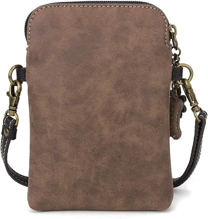 CHALA Dog Collection Cell Phone Crossbody Purse-Women PU Leather/Canvas Multicolor Handbag with Adjustable Strap