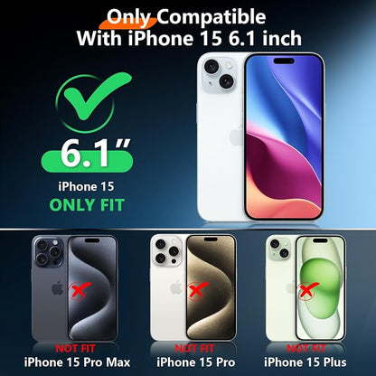 2024 Upgrade for iPhone 15 Case Waterproof,[Compatible With MagSafe][Built-in Screen&Camera Protector][Full Body Dropproof][IP68 Underwater][Clear Sound]Shockproof Phone Case 6.1"Black/Clear