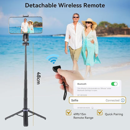 UTEBIT 40" Selfie Stick with Wireless Remote, Portable Phone Tripod Stand for iPhone & Android, Extendable Selfie Stick for Photograph, Live Streaming, Video Recording, Compatible with All Cellphones