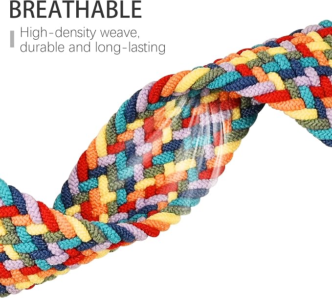 Braided Solo Loop Bands Compatible with Fitbit Charge 6/Charge 5, 3 Pack Adjustable Stretchy Wristbands Soft Woven Nylon Replacement for Fitbit Charge 5/Charge 6 Tracker Smart Watch for Women Men