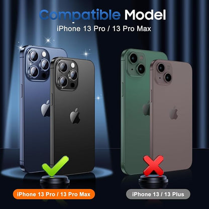 UniqueMe 3 Packs Compatible for iPhone 13 Pro Max/iPhone 13 Pro Camera Lens Protector Acrylic [Not Glass],[Case Friendly][Scratch-Resistant][Night Shooting Mode]-Glitter Colorful