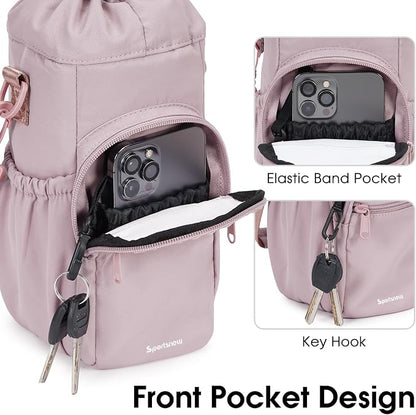 sportsnew Water Bottle Holder with Strap 32oz 40oz Insulated Water Bottle Carrier Sling Bag with Phone Pocket Crossbody