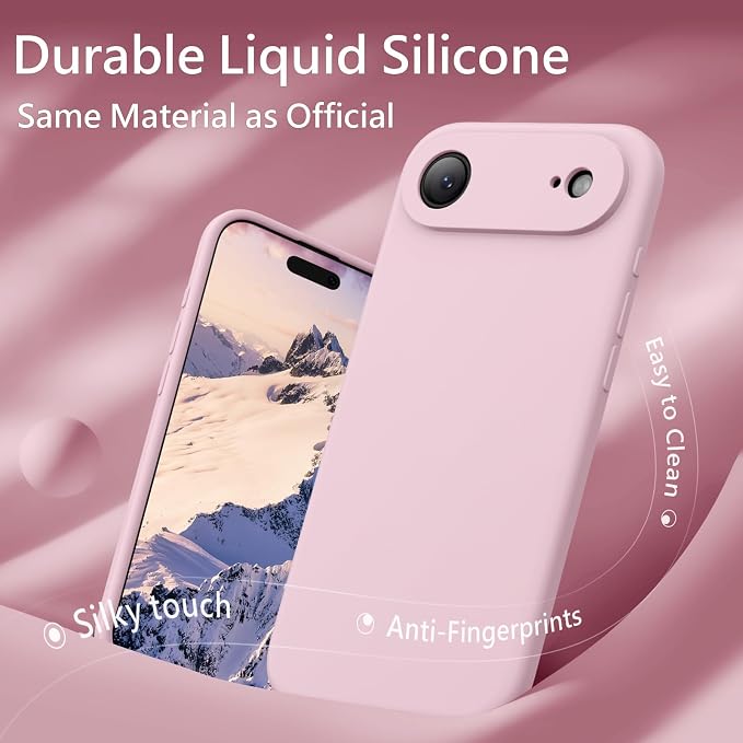FireNova Magnetic for iPhone Air Case, Compatible with MagSafe, [Integrated Silicone Camera Control Button] [Camera Protection] Microfiber Lining Phone Case for iPhone 17 Air, 6.5", Chalk Pink