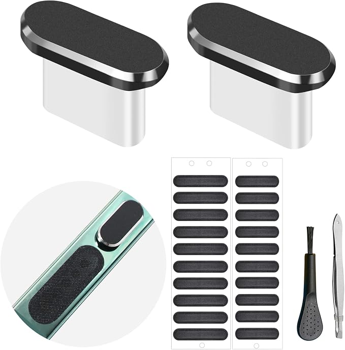USB C Dust Plug, Type C Anti Dust Cover Protector Cap with Phone Speaker Cover Compatible with iPhone 17 16 15 Series, Samsung Galaxy S22/S21/S20, Note 20/10, All USB C Devices