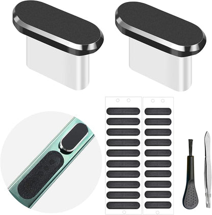 USB C Dust Plug, Type C Anti Dust Cover Protector Cap with Phone Speaker Cover Compatible with iPhone 17 16 15 Series, Samsung Galaxy S22/S21/S20, Note 20/10, All USB C Devices