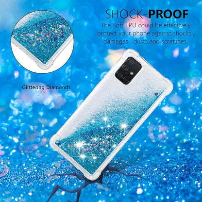 Liquid Case Silicone für Galaxy A71 Blue, Ultra Slim Silicone Liquid Floating Bumper Case Transparent Protective Cover Yellowing-Resistant Gel Back Case Scratch Compatible with Samsung Galaxy A71