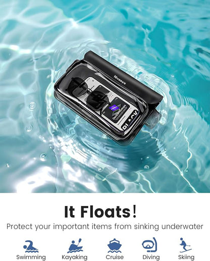 Niveaya IP68 Waterproof Fanny Pack - 2 Pack, Floating Dry Bag Pouch, Phone Waterproof Waist Pouch Dry Bag, Beach, Kayaking, Swimming, Boat Essentials, for iPhone 17/16/15/14/13/12 Pro Max up to 9.5"
