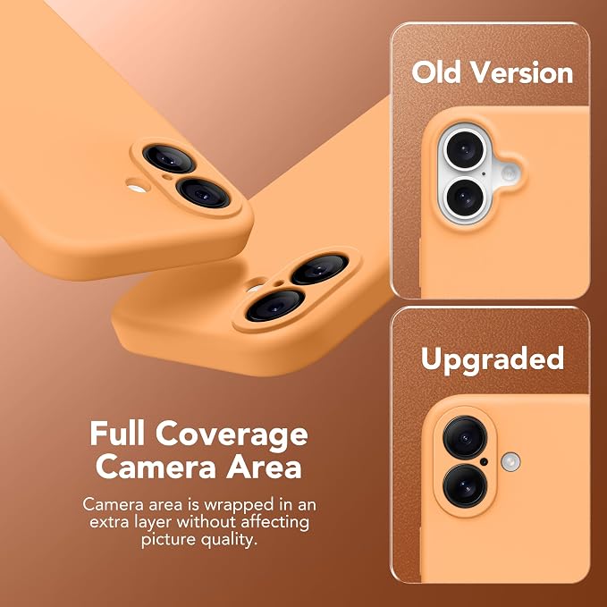 Magnetic for iPhone 17 Case, Compatible with MagSafe, [Full Camera Protection][Screen Protector] Silicone Shockproof Protective Phone Case for iPhone 17 6.3", Cantaloupe