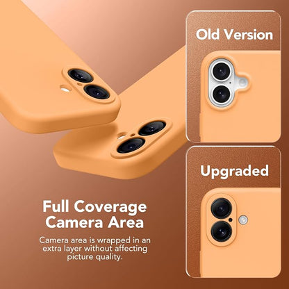 Magnetic for iPhone 17 Case, Compatible with MagSafe, [Full Camera Protection][Screen Protector] Silicone Shockproof Protective Phone Case for iPhone 17 6.3", Cantaloupe