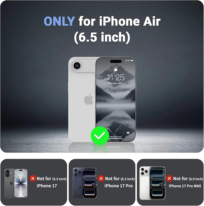 jaroco Magnetic for iPhone Air Case, [Compatible with MagSafe][Military Grade Drop Protection][Heavy Duty Protection][Non-Slip][Shockproof] 2-Layer Durable Bumper Phone Case 6.5''-Gray