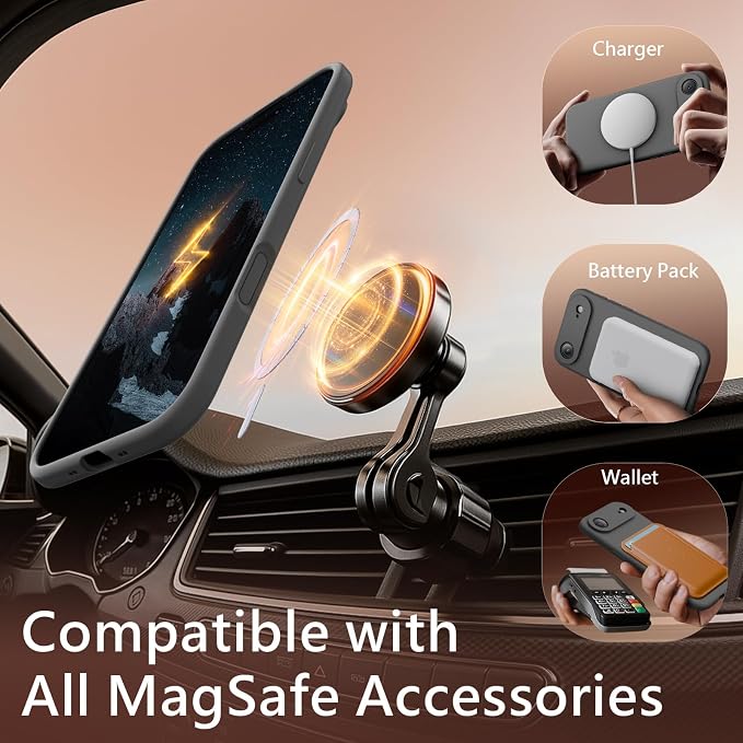 FireNova Magnetic for iPhone Air Case, Compatible with MagSafe, [Integrated Silicone Camera Control Button] [Camera Protection] Microfiber Lining Phone Case for iPhone 17 Air, 6.5", Space Gray