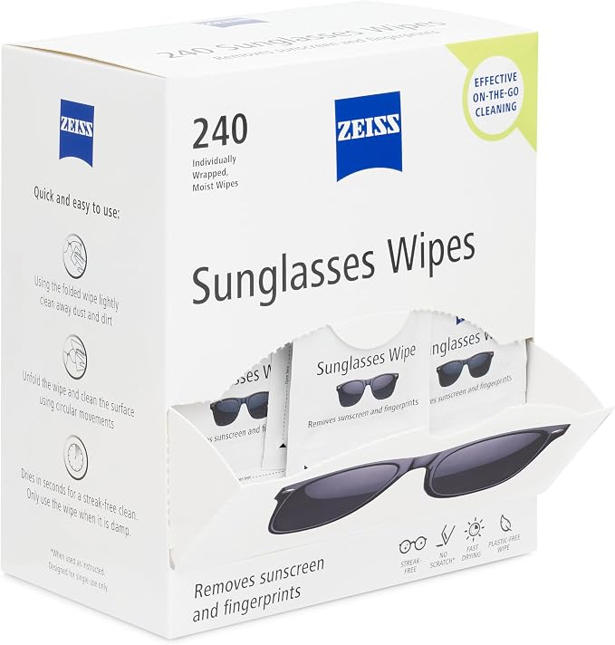ZEISS Pre Moistened Sunglasses Cleaning Wipes 240 Count