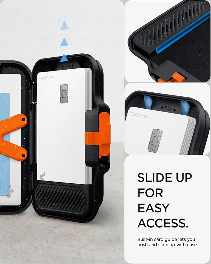 Spigen for MagSafe Wallet, Heavy Duty Hardshell Magnetic Card Holder Compatible with iPhone 17/16/15/14/13/12 Pixel 10 Series MagSafe-Cases Pixelsnap Holds 5-6/7-8 Cards