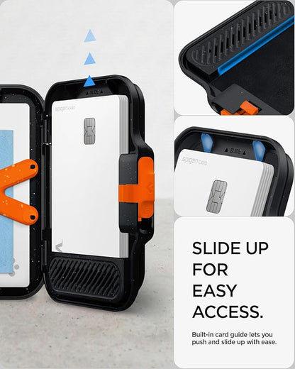 Spigen for MagSafe Wallet, Heavy Duty Hardshell Magnetic Card Holder Compatible with iPhone 17/16/15/14/13/12 Pixel 10 Series MagSafe-Cases Pixelsnap Holds 5-6/7-8 Cards