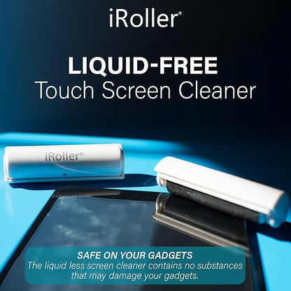 iPad Screen Cleaner by iRoller - Pack of 3 - No Need for Spray or Wipes, Liquid Free - Reusable & Washable -Portable Phone Screen Cleaner for Touchscreen- Ideal for Smartphone, Macbook, Monitor - 3.5"