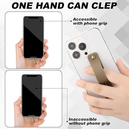 Weewooday 6 Pieces Phone Grip Holder Cell Phone Grip Strap Telescopic Finger Strap Stand Universal Finger Kickstand for Most Smartphones(Blue, Pink, Coffee)