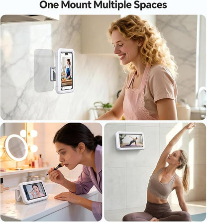 Shower Phone Holder Waterproof【IPX6】480° Rotation Shower Case Accessories, Anti-Fog High Sensitivity waterproof phone holder for Bathroom Wall Mount for iPhone 17 16 PM, S25 Ultra, 4-7" Phone