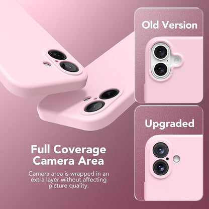 Magnetic for iPhone 16 Plus Case, Compatible with MagSafe, [Full Camera Protection][Screen Protector] Silicone Shockproof Protective Phone Case for iPhone 16 Plus 6.7", Chalk Pink