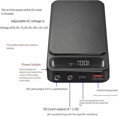 Quick-Charge Shell, Multi-Slot 18650 Battery Case with Project Portable Battery Box