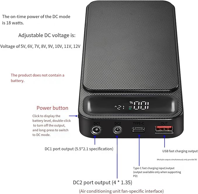 Quick-Charge Shell, Multi-Slot 18650 Battery Case with Project Portable Battery Box