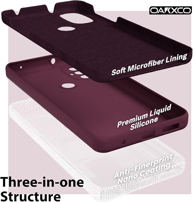 oakxco for Motorola Moto G Power 2022 Phone Case/Moto G Play 2023 Phone Case Liquid Silicone, Thin Slim Soft Rubber Gel TPU Plain Simple Cover for Women, Matte Solid Color,Burgundy Plum Wine