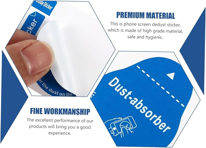 LCD Screen Dust Removal Stickers for Phone and Tablet 200Pcs Phone Screen Cleaning Decals for Effective Dust and Fingerprint Removal Portable Cell Absorber