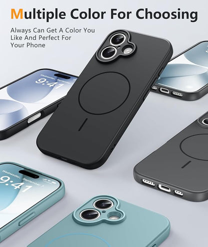 FNTCASE for iPhone 17 Case: [Compatible with Magsafe] Integrated Silicone Phone Cases with [Full Camera Protection] [Screen Protector] Military Grade Shockproof Protective Cover