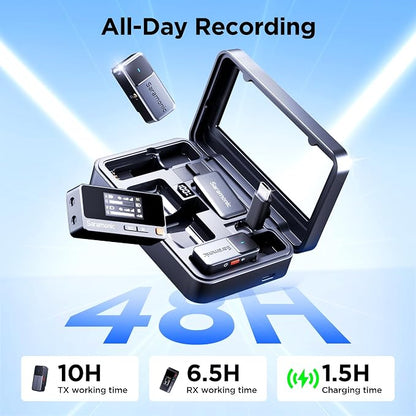Saramonic Air Wireless Microphone for iPhone/Camera/Android/PC, 48kHz/24-bit,120dB Max SPL, 300m Range, Noise Cancelling, 30h Use for Filmmaking and Content Creation (USB Type-C Version)
