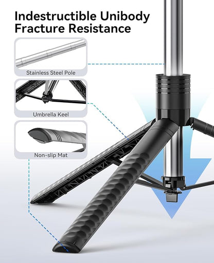 ORICO 75" Phone Tripod & Selfie Stick - 360° Rotatable Handle + Phone Holder for Multi-Angle Shooting, Wireless Remote, Extendable Stand for iPhone/Android/Camera/GoPro, Travel/Vlog/Recording - SPM190
