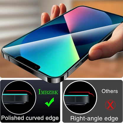 IMBZBK [Auto-Dust Removal] 3 Pack Screen Protector for iPhone 13 [6.1 INCH] Accessories, Case Friendly Film, Military Grade Shatterproof Tempered Glass 3 Camera Lens Protector, Easy Installation