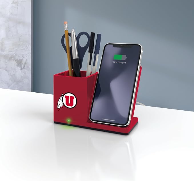 SOAR NCAA Unisex Wireless Charging Stand with Desktop Organizer