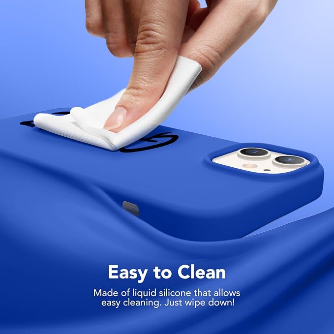 GONEZ Magnetic for iPhone 12 Case / 12 Pro Case, Compatible with MagSafe, [Screen Protector + Camera Lens Protector], Silicone Shockproof Anti-Scratch Protective Phone Case 6.1 inch, Klein Blue