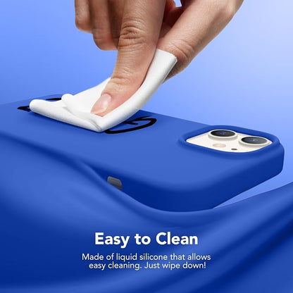 GONEZ Magnetic for iPhone 12 Case / 12 Pro Case, Compatible with MagSafe, [Screen Protector + Camera Lens Protector], Silicone Shockproof Anti-Scratch Protective Phone Case 6.1 inch, Klein Blue