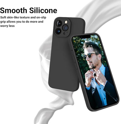 OTOFLY Designed for iPhone 13 Pro Max Case, Silicone Shockproof Slim Thin Phone Case with Camera Lens Protector for iPhone 13 Pro Max 6.7 inch (Black)