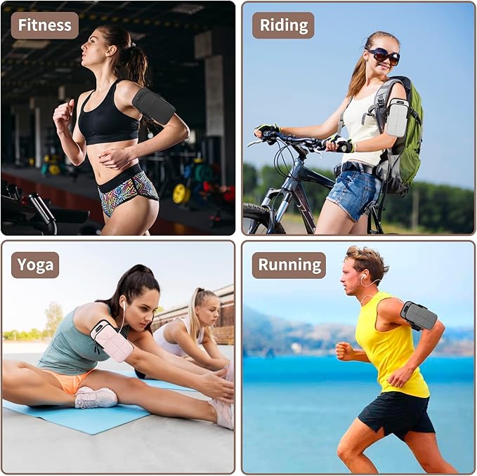 Prime Comfort Phone Arm Bands for Running, Armband Cell Phone Holder for Exercise (Black)