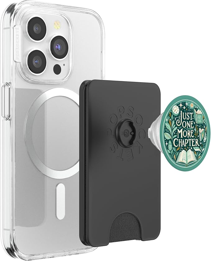 Just One More Chapter Bookish Reading Green Teal Book Lover PopSockets PopWallet for MagSafe