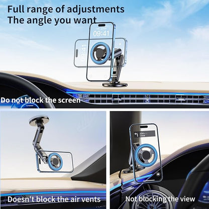 Ultra-Strong Suction Cup Phone Mount for Car - Anti-Shock & Noiseless Dashboard & Windshield Holder, 360° Adjustable Hands-Free Mount for All Smartphone (6)