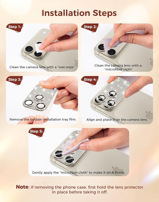 Goton for iPhone 17 Pro Camera Lens Protector Diamond Bling- Not Easy to Fall, Strong Adsorption, Glitter Metal Aluminum Alloy Rear Camera Screen Cover Accessories for 17Pro, Silver