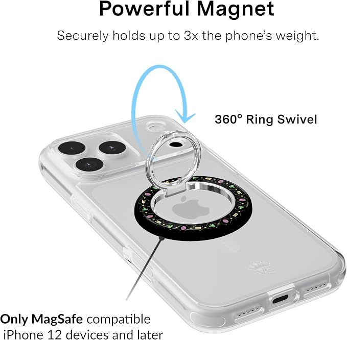 VELVET CAVIAR Compatible with MagSafe Phone Grip 2.0 | Cute Magnetic Ring Holder | Finger Loop Kickstand | Pop On Accessory for iPhone 17, 16, 15, 14, 13, 12 | Best Witches